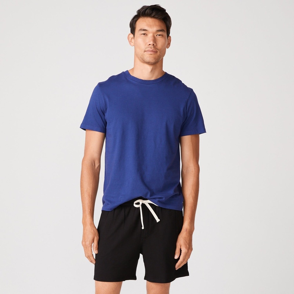 Monrow Mens Blue 100% Cotton Short Sleeve Relax Crew Neck‎ T-Shirt Made in USA M